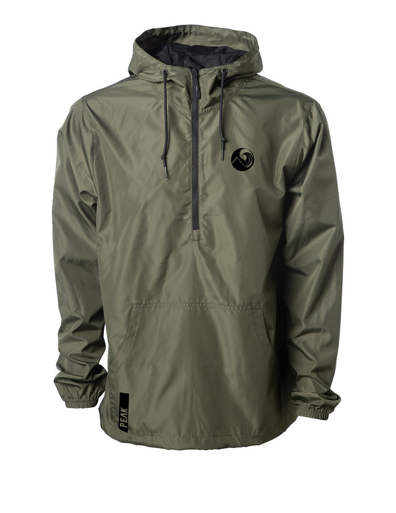 Daily 3/4 zip Windbreaker (Army Green) Peak Athleisure