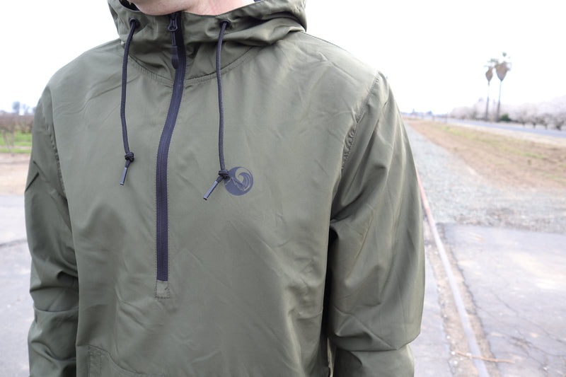 Daily 3/4 zip Windbreaker (Army Green) Peak Athleisure