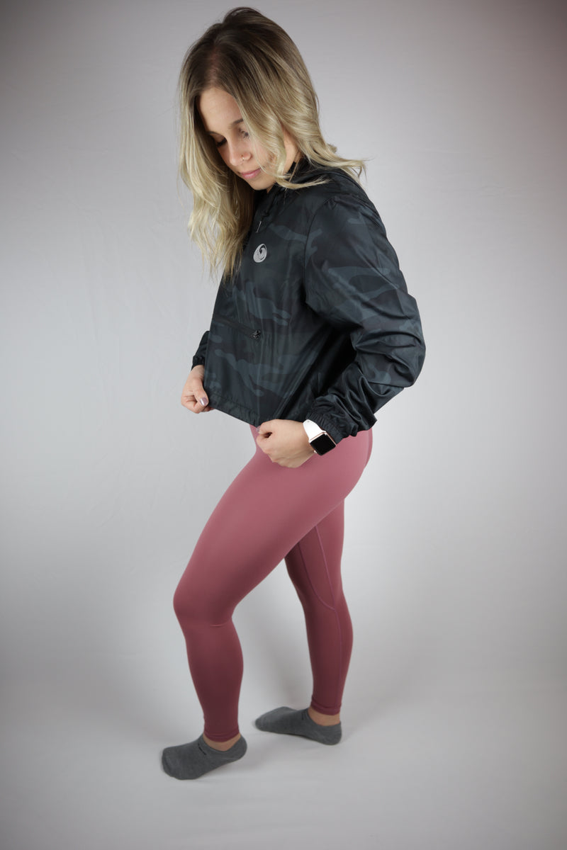 Daily Cropped Windbreaker  (Night Camo) Peak Athleisure